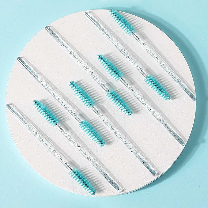 Tbestmax 300 Disposable Mascara Wands Eye Lash Brush Spoolies for Eyebrow/Eyelash Extension Blue
