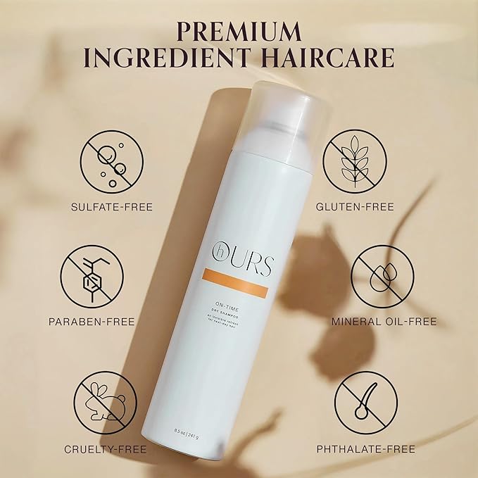 On-Time Dry Shampoo For Women | Professional Full-Size Sulfate, Paraben, & Cruelty Free Spray with Nourishing Formula | Award-Winning Soft Volume Refresh for All Hair Types | 8.5 oz