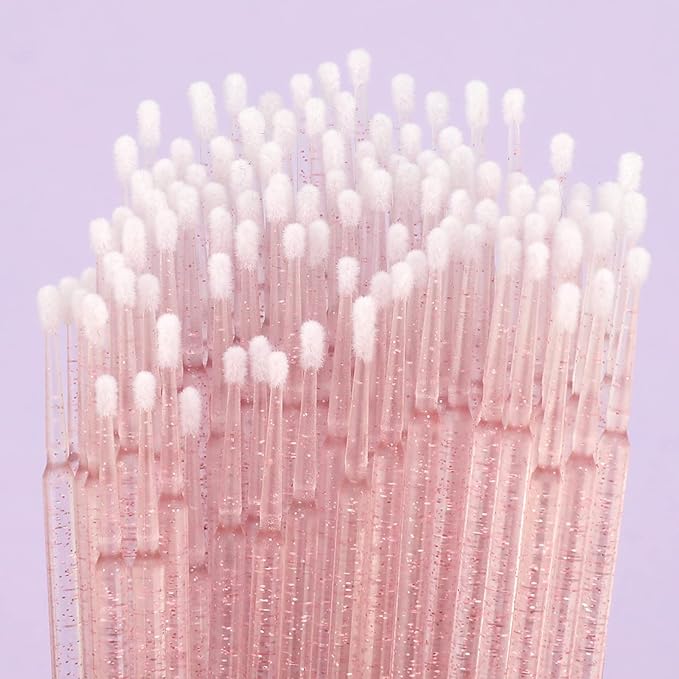 G2PLUS 500PCS Disposable Micro Applicators Brush for Makeup and Personal Care, Cosmetic Micro Applicators, Microswabs for Eyelash Extensions, Nails, Eyeliner (Head Diameter: 2.5mm/0.098'')