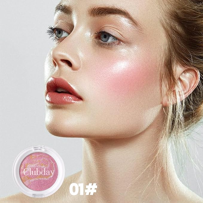 Marbleized Blush Powder Long-Lasting, Glowing Finish, Smooth & Blendable, Suitable for All Skin Tones, 0.12 Oz-01