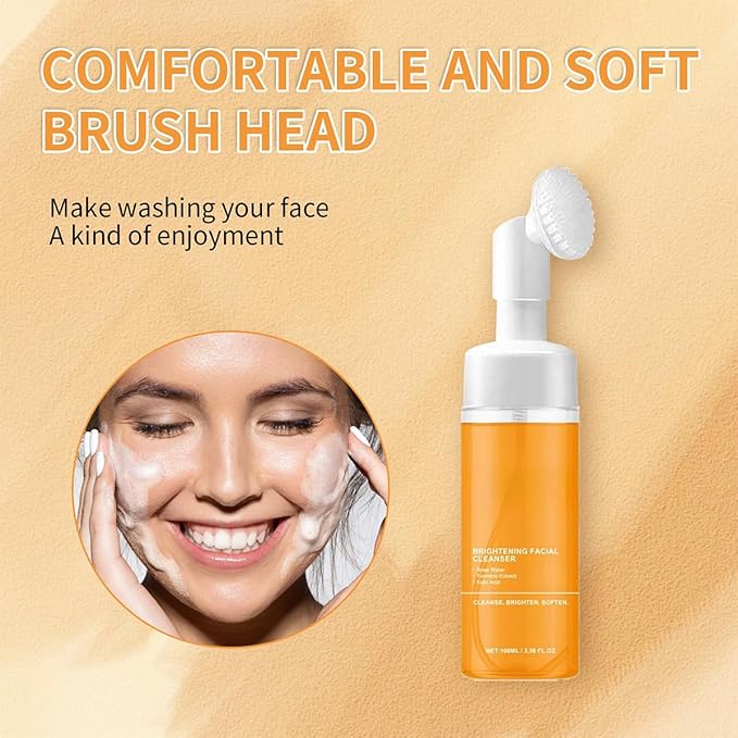 4Pcs Turmeric Wash and Care Set,Tuemeric Facial Cleanser, Turmeric Cleansing Exfoliating Pads,Handmade Soap Bubble Mesh Bags,Turmeric Soap Combo,Skin Care Set for Face & Body,Deep Cleansing