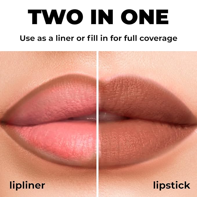 Matte Gel Lip Liner Pencil | Weightless&CreamyTexture - Sharpenable - Longwear & Waterproof - High Pigmented & Flawless Finish - Moisturizing - Cruelty-free & Paraben-Free,- 405, 1,7g/0.05oz