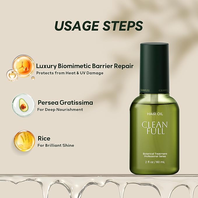 Botanical Hair Oil, Lightweight Professional Treatment to Strengthen, Repair & Boost Shine, Frizz-Control, Vegan & Cruelty-Free Hair Essence, 2 Fl Oz