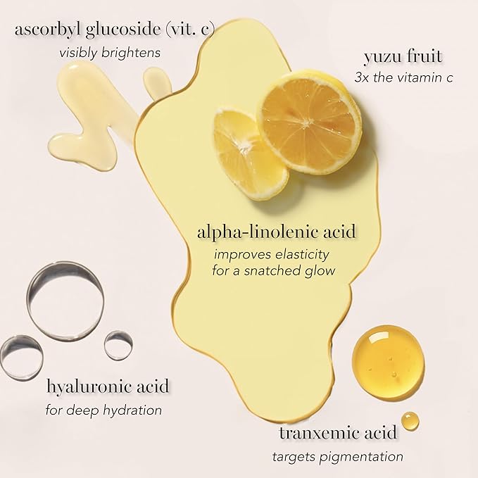 Saturday Skin Yuzu Vitamin C Hydrogel Mask for Glass Skin, Cooling, Deep Hydration,Firming, Reduce Redness Daily & Overnight Mask Suitable for All Skin Types, Korean Skincare, 4EA