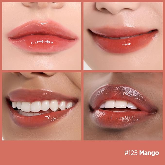 Laka Fruity Glam Lip Tint Mini, Glowing Lip Stain with Wide Color Spectrum, Hydrating & Lightweight Texture, Long-Lasting Bold Stain, Non-Sticky, Vegan, K-Beauty (125 Mango)