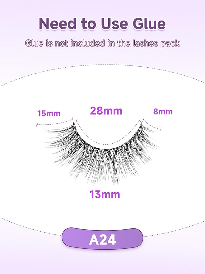 Lashes False Eyelashes Natural Cat Eye Lashes 14mm Wispy Eyelashes with Thin Band 3D Volume False Lashes Soft Strip Lashes Pack C Curl Natural Eyelashes Fake Lashes 7 Pair EVENTILL