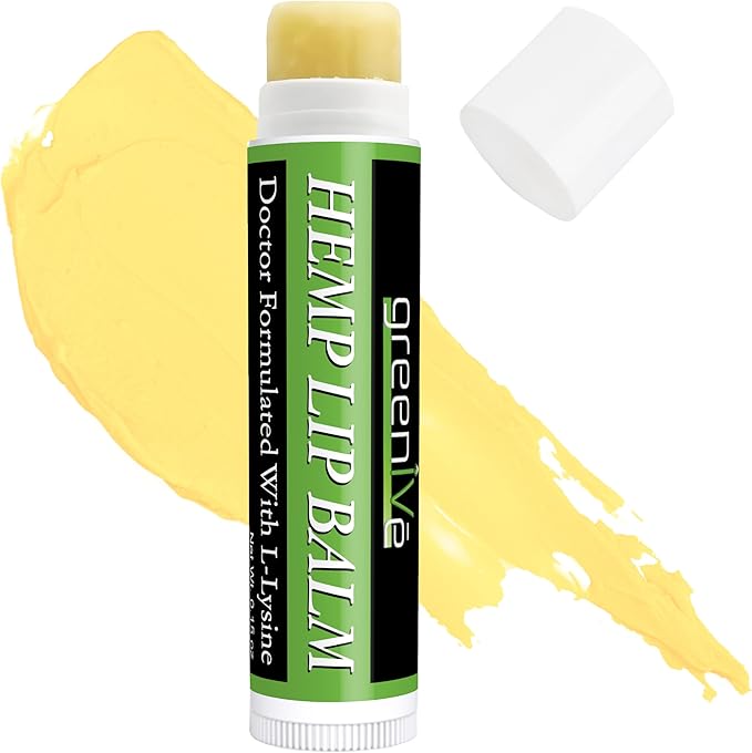 GreenIVe Hemp Lip Balm, Vegan, Omegas 3 & 6, Vitamin E, L-Lysine, Hydrating Handcrafted (1)