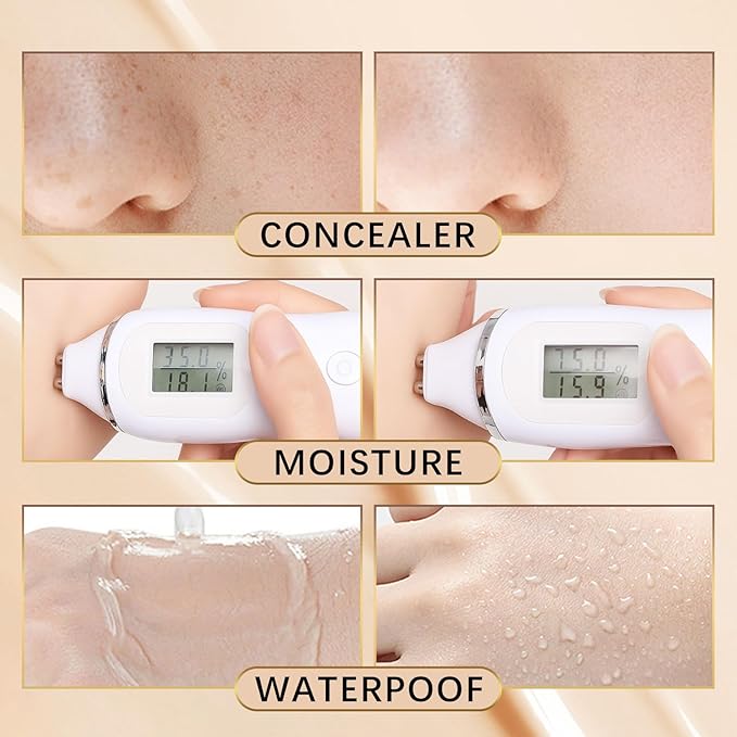 QueenDiary Moisture Cushion CC Cream Foundation for Mature Skin - Flawless Concealer BB Cream, Long-Lasting Waterproof Air Cushion CC,Lightweight, Buildable Coverage, Semi-Matte (Nude)