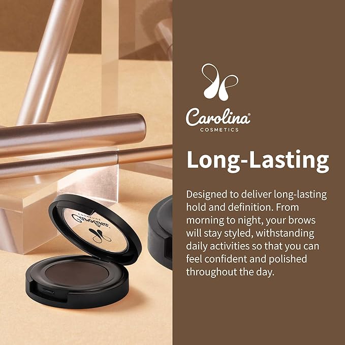 Brow Wax Pomade in Dark Shade - Plant-Based Vegan, Non-GMO, Paraben-Free - Dry Oil Based Pomade for Defined Eyebrows - 0.88oz