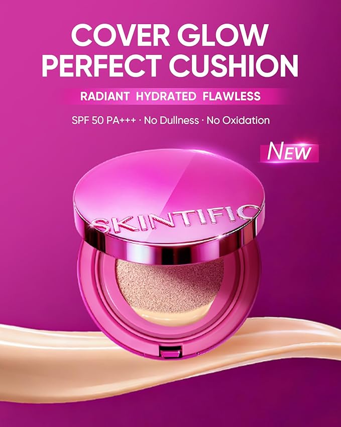 Pink Glow Cushion Foundation #03 Petal| Medium Coverage, Natural Dewy Glow Finish, Moisturizing for Dry Skin, Lightweight, Long-Lasting & Oxidation-Resistant