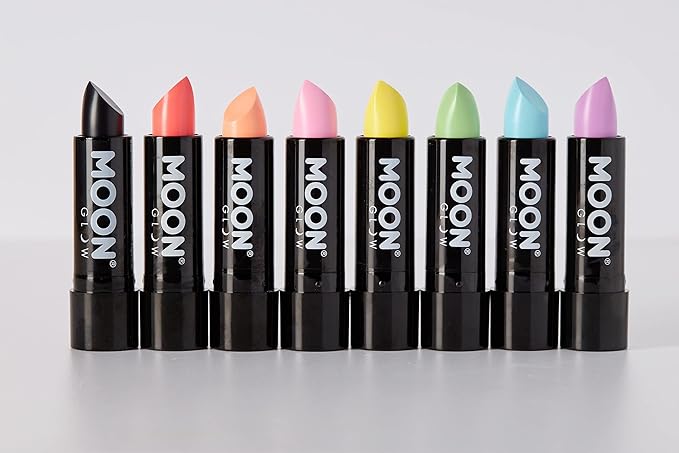 Moon Glow - Blacklight Neon UV Lipstick 0.16oz Set of 16 colours (Pastel & Intense) – Glows brightly under Blacklights/UV Lighting!