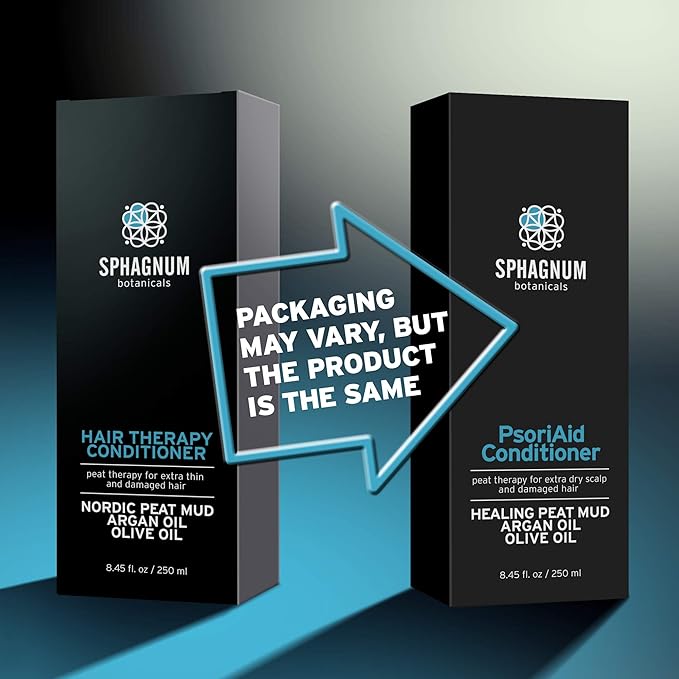 Psoriasis Conditioner - Peat Mud Treatment for Thin, Dry and Damaged Hair. Best Hypoallergenic Minerals with Argan & Olive Oil for Silky Hair. Paraben, Sulfate Free. 8.45 oz