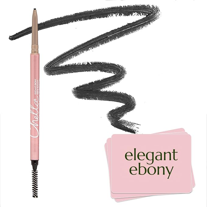 Chella Eye Brow Pencil – Easy-to-Use Brow Definer for Shaping, Filling & Blending – Long-Wear Ebony Eyebrow Pencils for Women with Precise Tip (Ebony)