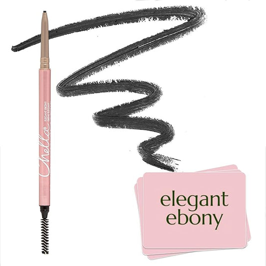 Chella Eye Brow Pencil – Easy-to-Use Brow Definer for Shaping, Filling & Blending – Long-Wear Ebony Eyebrow Pencils for Women with Precise Tip (Ebony)