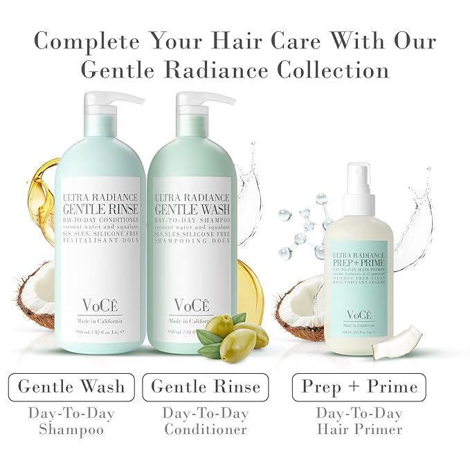 VoCÊ Haircare Gentle Conditioner - Rinse | Vegan, Non Toxic, Cruelty-Free, Clean Detangler – Soft, Hydrated Hair with Olive Fruit Oil, Coconut Water, & Squalene (32 oz | 946 ml)