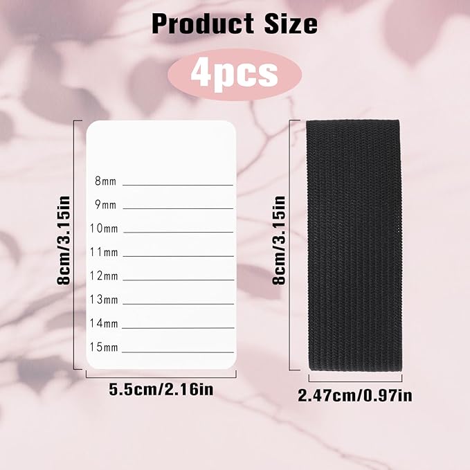 False Lash Tray, 4 Pack Lash Holder Lash Tiles for Lash Extension Supplies Eyelash Extension Hand Pallet with Adjustable Wrist Strap False Lash Tray Tools One Size Fits Most Eyelash Extension Holder