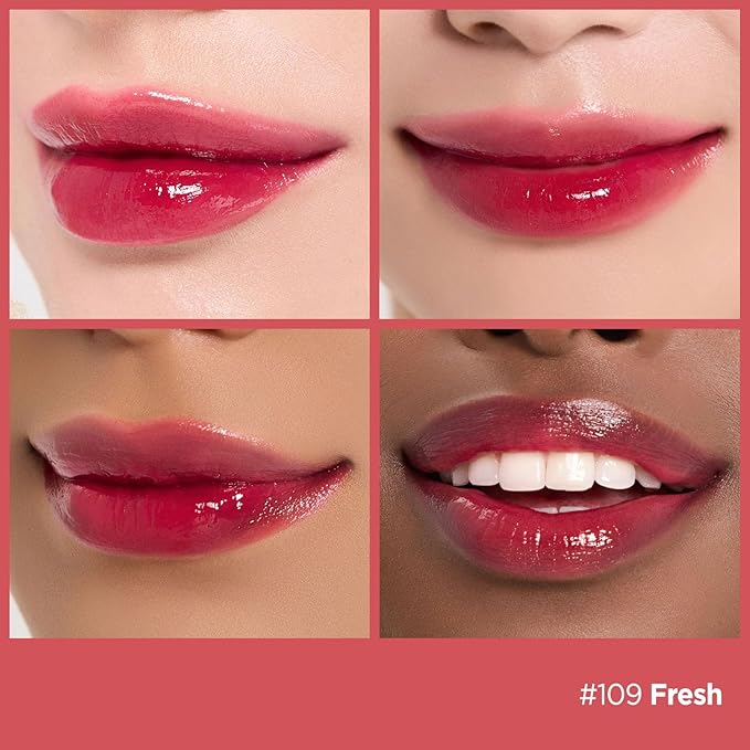 Laka Fruity Glam Lip Tint Mini, Glowing Lip Stain with Wide Color Spectrum, Hydrating & Lightweight Texture, Long-Lasting Bold Stain, Non-Sticky, Vegan, K-Beauty (109 Fresh)