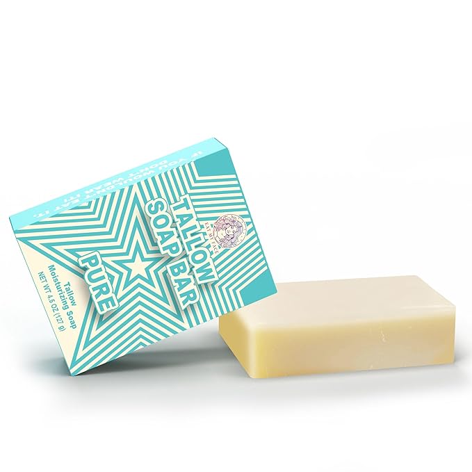 Eat My Face Natural Tallow Bar Soap Bundle - Moisturizing & Nourishing, Handmade with Grass-Fed Tallow, Organic Ingredients for All Skin Types - Unscented & Orange and Bergamot Scent - 4.5 oz
