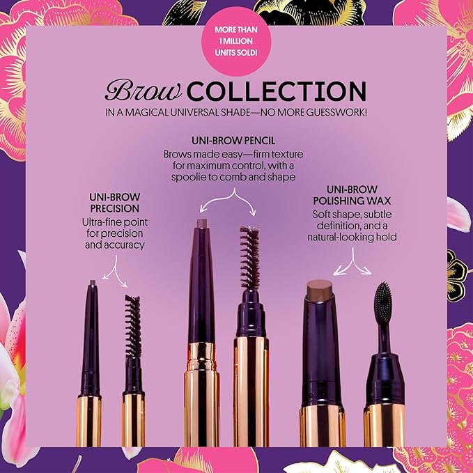 Winky Lux Uni Brow Eyebrow Pencil, Dual Sided with Spoolie, Longwearing Waterproof Eyebrow Crayon, Define Shape and Fill Brows, Brown, Blonde and Taupe Universal Shade