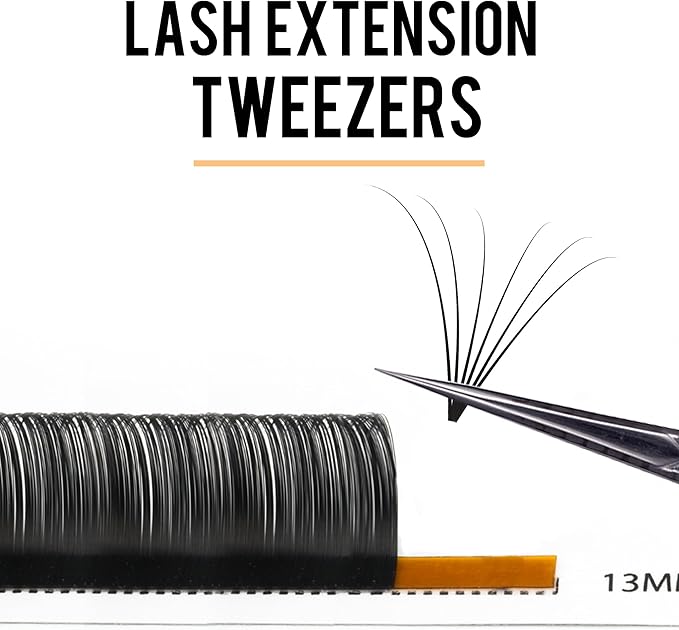 Fiber Tip Lash Tweezers For Eyelash Extension 4 Pcs Tweezers Professional Artist Tech Work Kit Tools,Best Volume Eyelash Lashes Extensions Precision Volume Boot 90 45 Degree(Titanium black)