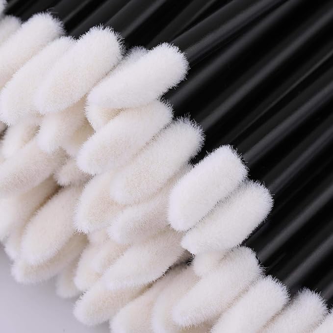Tbestmax 200 Disposable Mascara Wand Spoolies and Lip Brushes, Lipstick Lipgloss Applicator for Eyebrow Eyelash Extension Makeup Kits Black