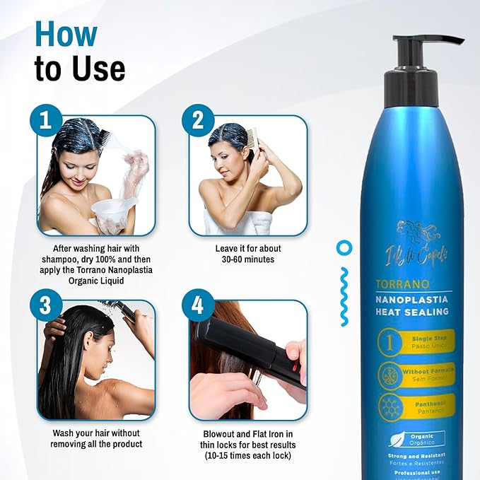 Torrano Cream Keratin Hair Treatment Straightening in 1 Step, Formaldehyde Free-Nanoplastia Para Alisar Cabello, Keratina Organica Sin Formol Para Alisar el Pelo - 2 Pack, 16.9Fl.oz (500ml)