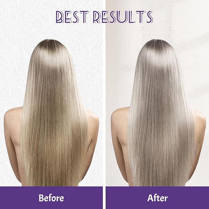 Keratin & Biotin Purple Hair Mask - Neutralizes Yellow & Orange Brassy Tones for Blonde, Silver, Bleached Hair - Deep Hydrating with Argan Oil & Collagen for Dry, Damaged, Frizzy Hair, 10.1 oz