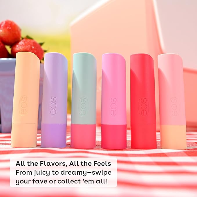 eos 100% Natural & Organic Lip Balm Stick- Vanilla Bean | Dermatologist Recommended for Sensitive Skin | All-Day Moisture Lip Care Products | 0.14 oz