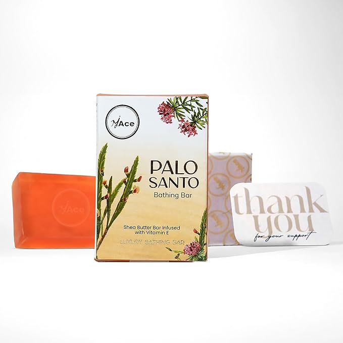MY ACE Palo Santo Bathing Bar – Handmade with Palo Santo Essential Oil & Coconut Oil, SLES & Paraben Free, Enriched with Shea Butter & Vitamin E – Relaxing & Moisturizing