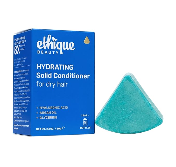 Ethique Hydrating Conditioner Bar for dry hair with Hyluronic Acid - Plastic-Free, Cruelty-Free, Vegan, 2.12 oz