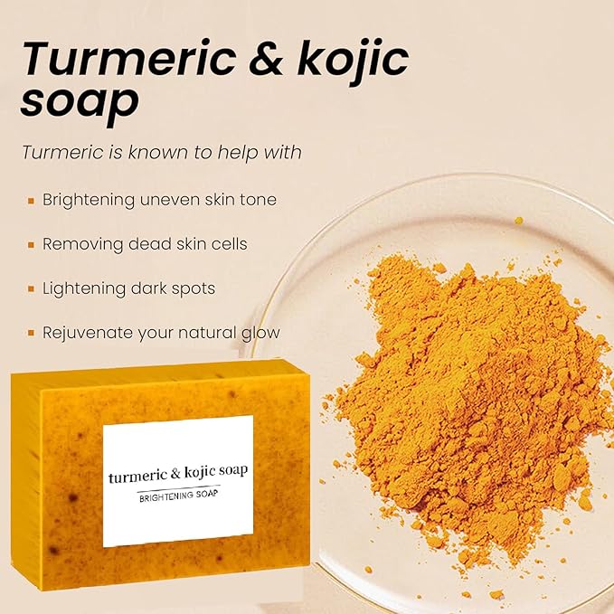 Turmeric Wash and Care Three Piece Set, Turmeric Trio: Facial Wash, Cleansing Mousse & Soap for Skin Care, Turmeric Cleansing Exfoliating Pads, Turmeric Face Wash for Face & Body