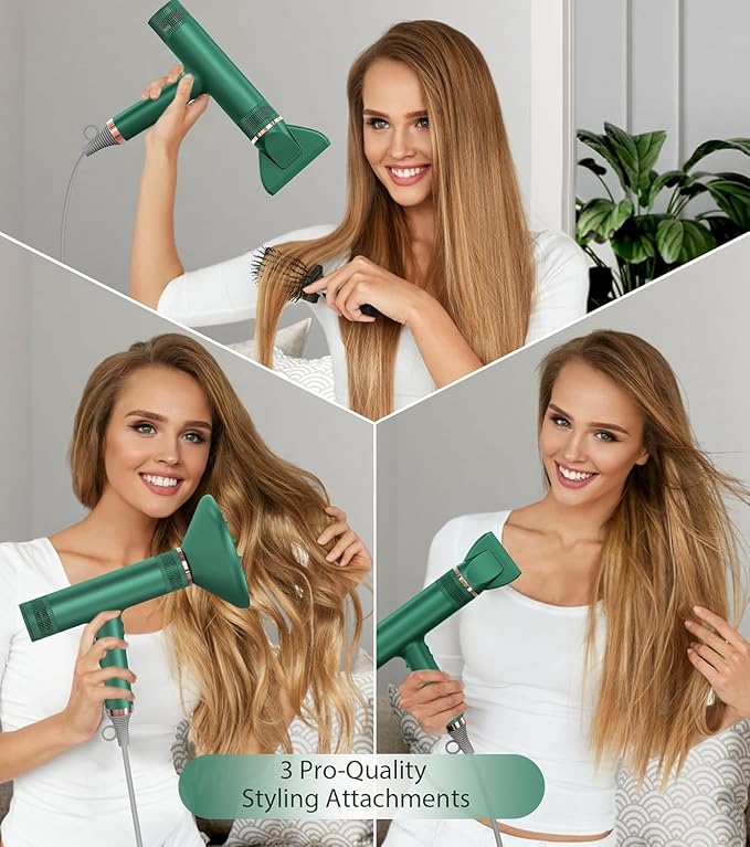 Hair Dryer with Diffuser, Professional Brushless Motor Blow Dryer, 3 Heating/3 Speed/Cold Botton for Fast-Drying, Portable Dryer Gifts for Women/Men