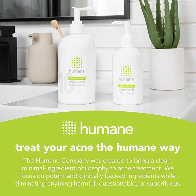 Humane Clarifying Toner for Face - 2% BHA Liquid Salicylic Acid - Pore Minimizer and Face Exfoliator - Gentle for All Skin Types - Removes Excess Oil, Dead Skin Cells, and Grime - 4 Ounce