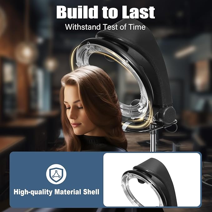 Bepritm 3-in-1 Hair Dryer, Freestanding Orbiting Infrared Hair Dryer/Steamer with Wheels & Digital Screen, Professional Color Processor Salon Hairs Dryer for Beauty Salon Home (950W)