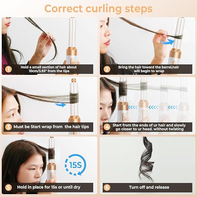 7 in ONE Hair Dryer Brush, Powerful Blow Dryer Brush with Auto- Wrap Curler, Detachable Fast Drying, Volumizing, Curling, Straightening, Ionic Hair Dryer with Diffuser, Hair Styling Tools 100-120V