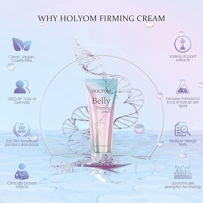 B Flat Belly Firming Cream - Premium Skin Tightening Cream for Stomach，Thighs, Skin Smoothing Moisturizer for Women and men, 4.22 fl oz