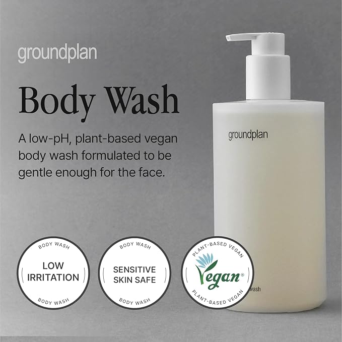 Body Wash 16.9 fl oz – Mild Low pH Cleanser with Plant-Based Surfactants for All Skin Types, Gentle Moisturizing Formula, Face-Safe Vegan Body Cleanser