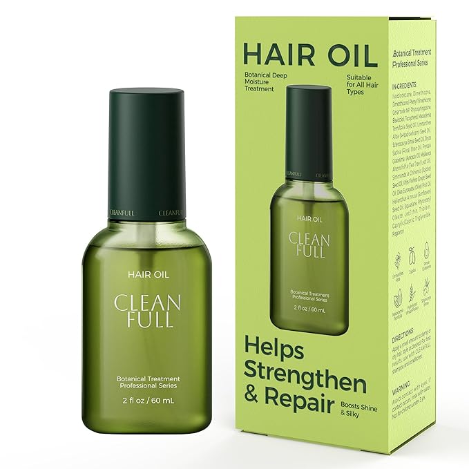 Botanical Hair Oil, Lightweight Professional Treatment to Strengthen, Repair & Boost Shine, Frizz-Control, Vegan & Cruelty-Free Hair Essence, 2 Fl Oz