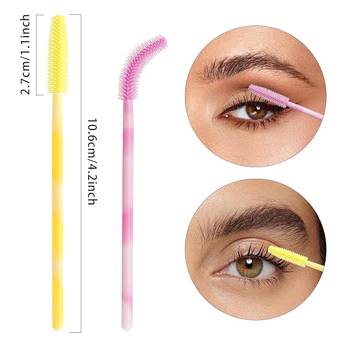 Disposable Silicone Eyelash Mascara Brushes Wands Applicator Eyebrow Brush Makeup Tool Kit Set Tool Bulk