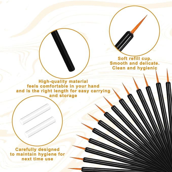 150 Pcs Disposable Eyeliner Brush Set Ultra-fine Point Eye Liner Applicator Cosmetic Eyelash Brush Wands Applicator Black Makeup Eye Liner Tools for Eyelash Lip Liquid Eyeliner Lipstick