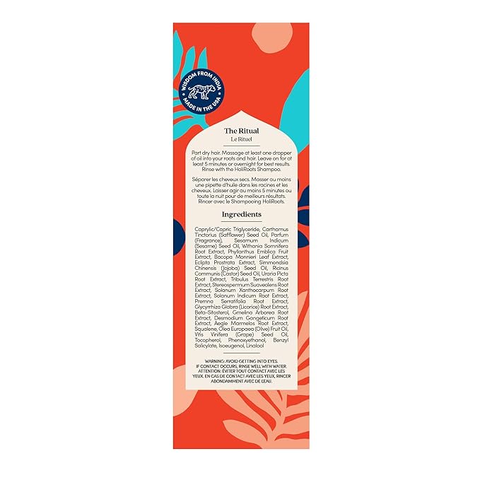 Fable and Mane Hair Oil - HoliRoots Strengthening Serum for Damaged, Frizzy Hair with Ashwagandha, Castor Oil & Scalp Treatment - 1.8FL oz | for Damaged, Frizzy Hair, with Ashwagandha, Scalp Treatment