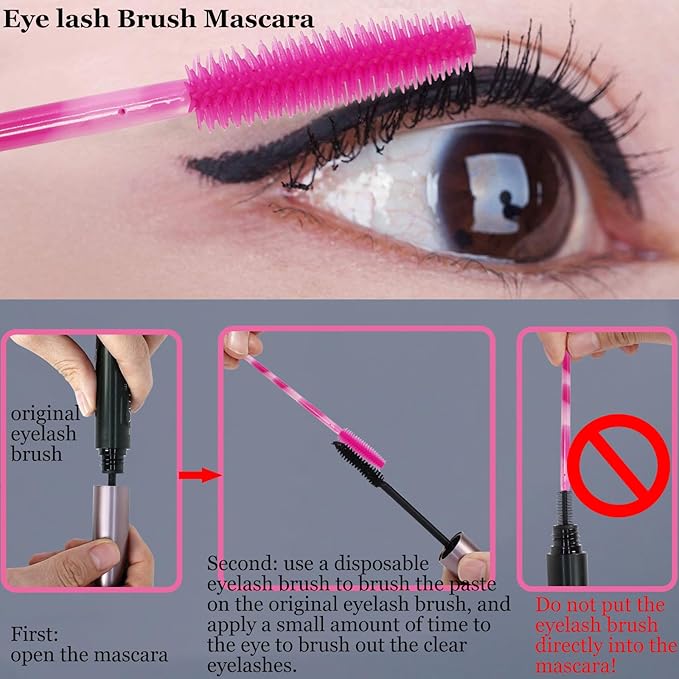 BIHRTC 100PCS Mascara Wands Disposable Lip Applicators liner Brushes Makeup Tools Eyeliner Brushes Mascara Wands Lipstick Applicators Lip Brushes for Women Girls Salon Beauty Cosmetic Make Up Tool