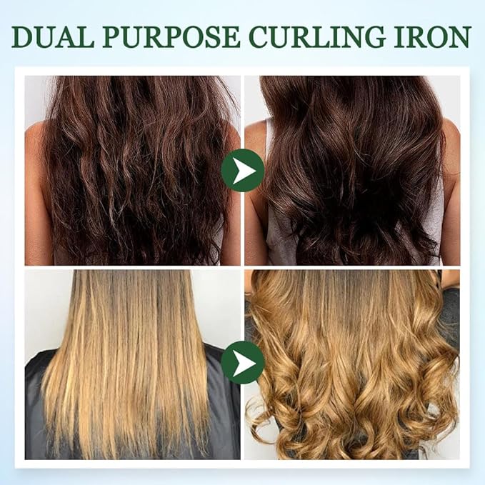Mini Dual Purpose Curling Iron, 2025 Upgrade 2 in 1 Mini Curling Wand & Flat Iron Hair Straightener, Portable Travel Curling Wand for All Hair Types (Black)