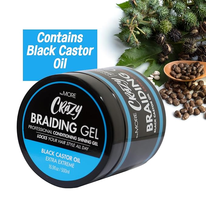 The MORE Styling, Braiding and Twisting Gel, Extra Extreme Hold for All Hair Types, 16.9 Fl Oz, Clear, Nourishes Scalp, Promotes Hair Growth