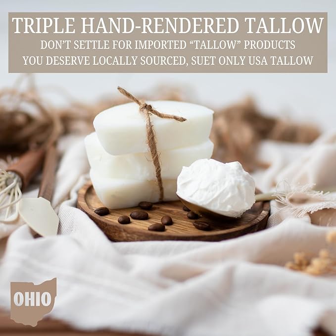 100% Grass-Fed Whipped Tallow Balm & Organic Jojoba Oil infused with Organic Madagascar Vanilla Beans/vanilla coffee: face & body moisturizer for dry, sensitive skin/eczema, (VANILLA LATTE)