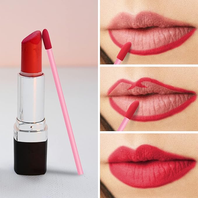 Pink Lip Wands Applicators Disposable - Vaincre 500PCS Lip Brush, Lipstick Make Up Lint Free Brush Gloss Wands, Makeup Applicator Beauty Tool Kits