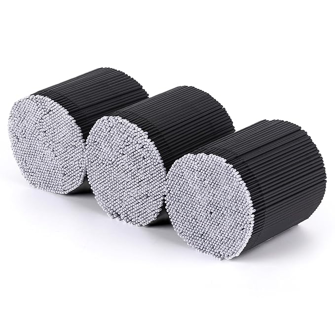 Tbestmax 3000 Pcs Micro Applicator Brush, Micro Swabs, Disposable Eye Lashes Mascara Wands for Eyelash Extension - Black