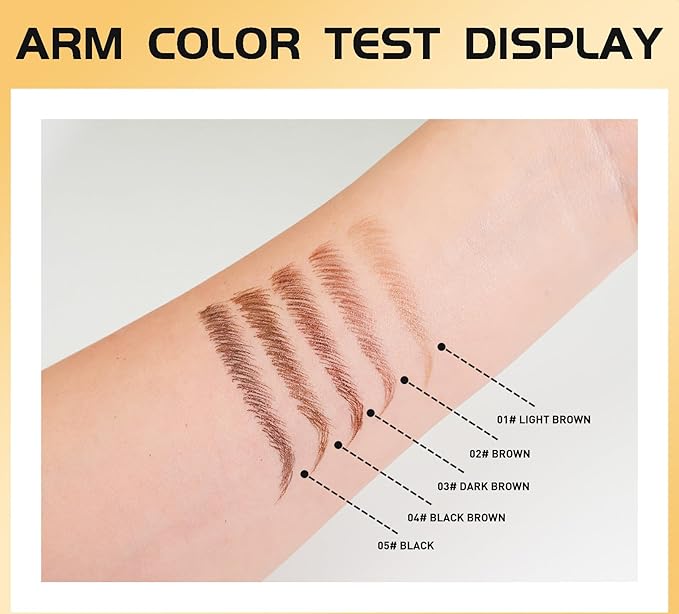 Eyebrow Pencils for Women - Microblading Eyebrow Pencil 2-In-1 Dual-Ended Eyebrow Pen with Precise 2-Fork-Tip & Brush-Tip Waterproof Eyebrow Pencil for Hair-Like Brows, Last All-Day, Light Brown
