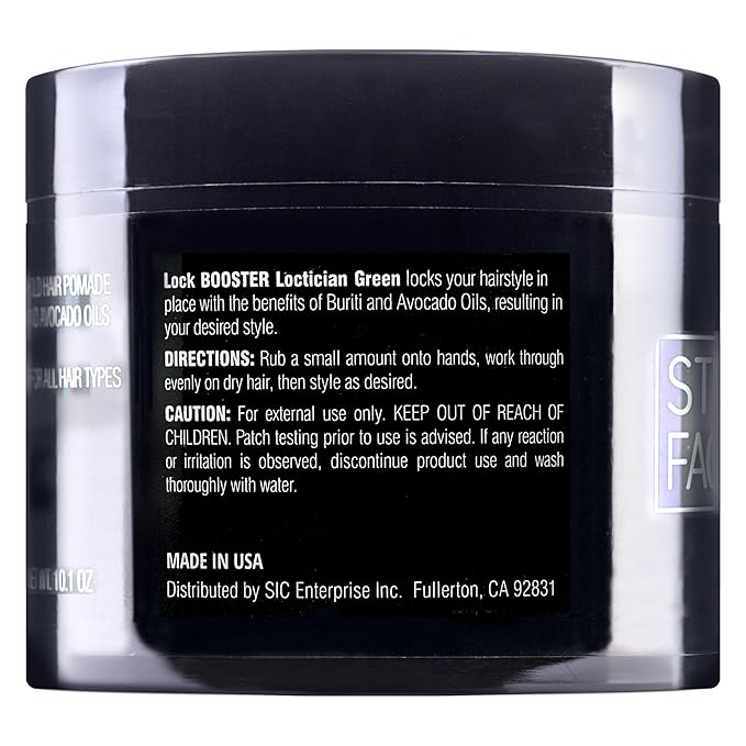 Style Factor Lock BOOSTER Loctician Green 10.1 oz - Premium Pomade with Buriti & Avocado Oils Max Hold, Unscented, Clean, Expert Styling Gel for Locs, Twists, Braids for All Hair Types