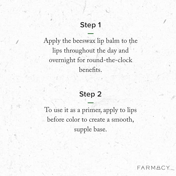 Farmacy Beeswax Lip Balm - Honey Butter Moisturizing Lip Care Enriched with Cupuaçu & Cocoa Butters, Proprietary Honey Blend and Vitamin E to Nourish, Soften & Heal (3.4g)